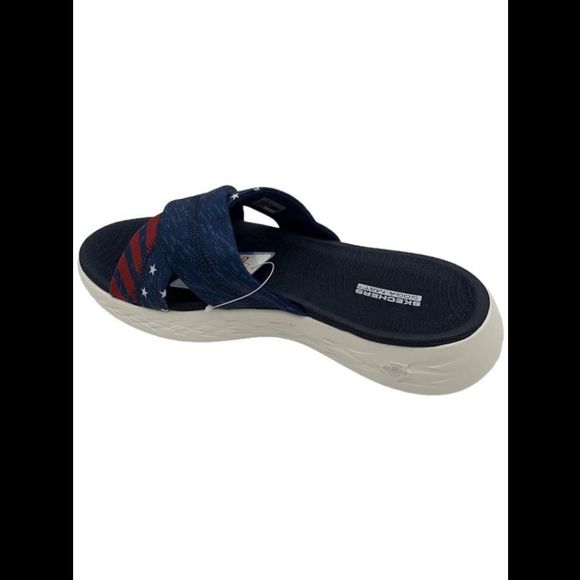 Skechers On-the-GO Washable Slide Sandals Unity Navy/Red - Medium - Picture 3 of 3